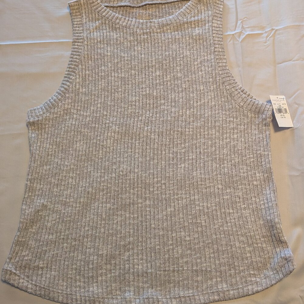 AMERICAN EAGLE Ribbed Tank Top in Gray - Size Extra Large - New with Tags